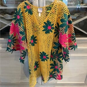 Tela Floral Crochet Caftan One Size fits ALL Worn 1x/Perfect condition